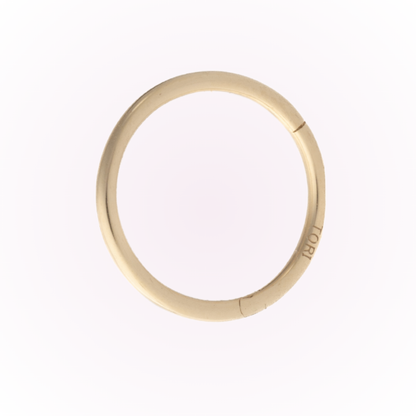 Pendientes de aro minimalistas con bisagra en oro amarillo – Pendientes de aro con bisagra sin costuras