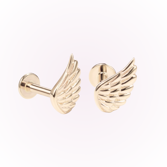 Angels Wing – Solid Wing Threadless Flat Back Stud