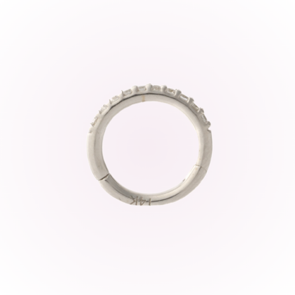 Brillo en oro blanco - Aro articulado sin costuras 