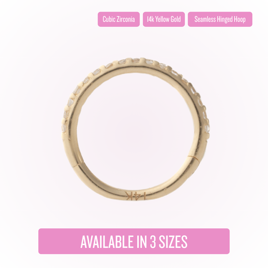 Brillo en oro amarillo - Aro articulado sin costuras 