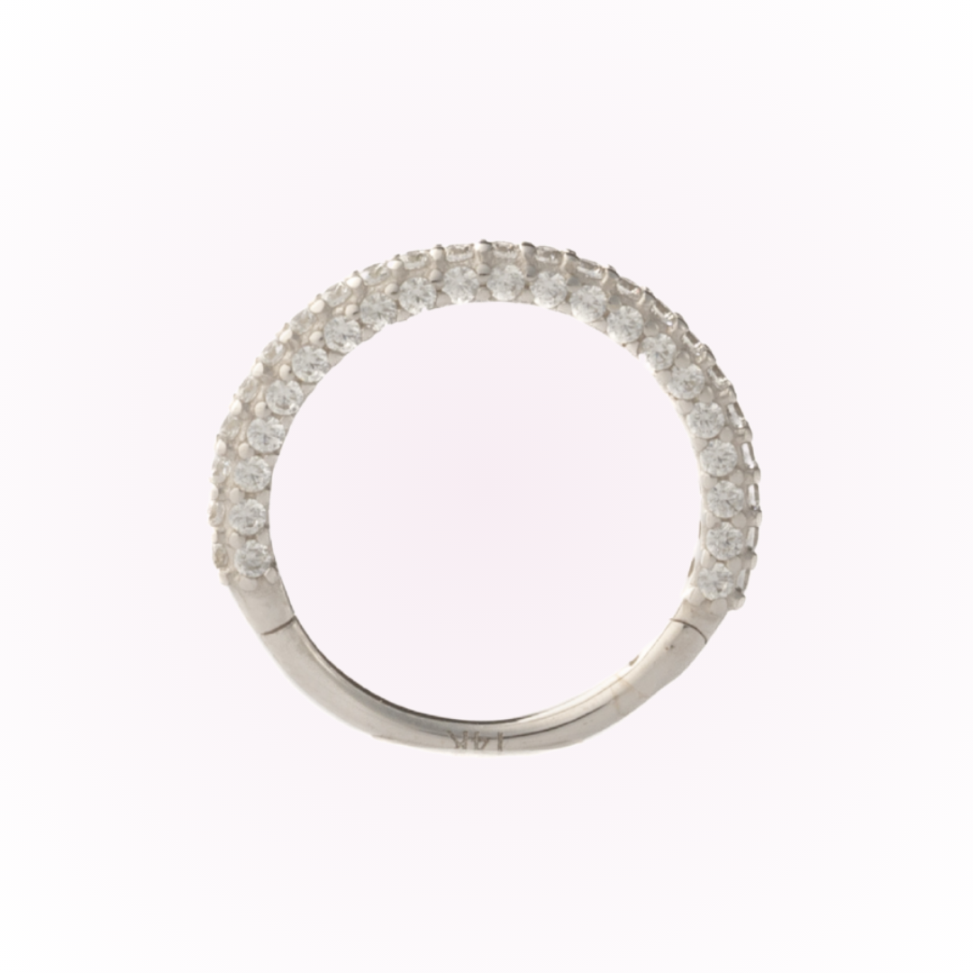 Venus en oro blanco - Aro articulado sin costuras