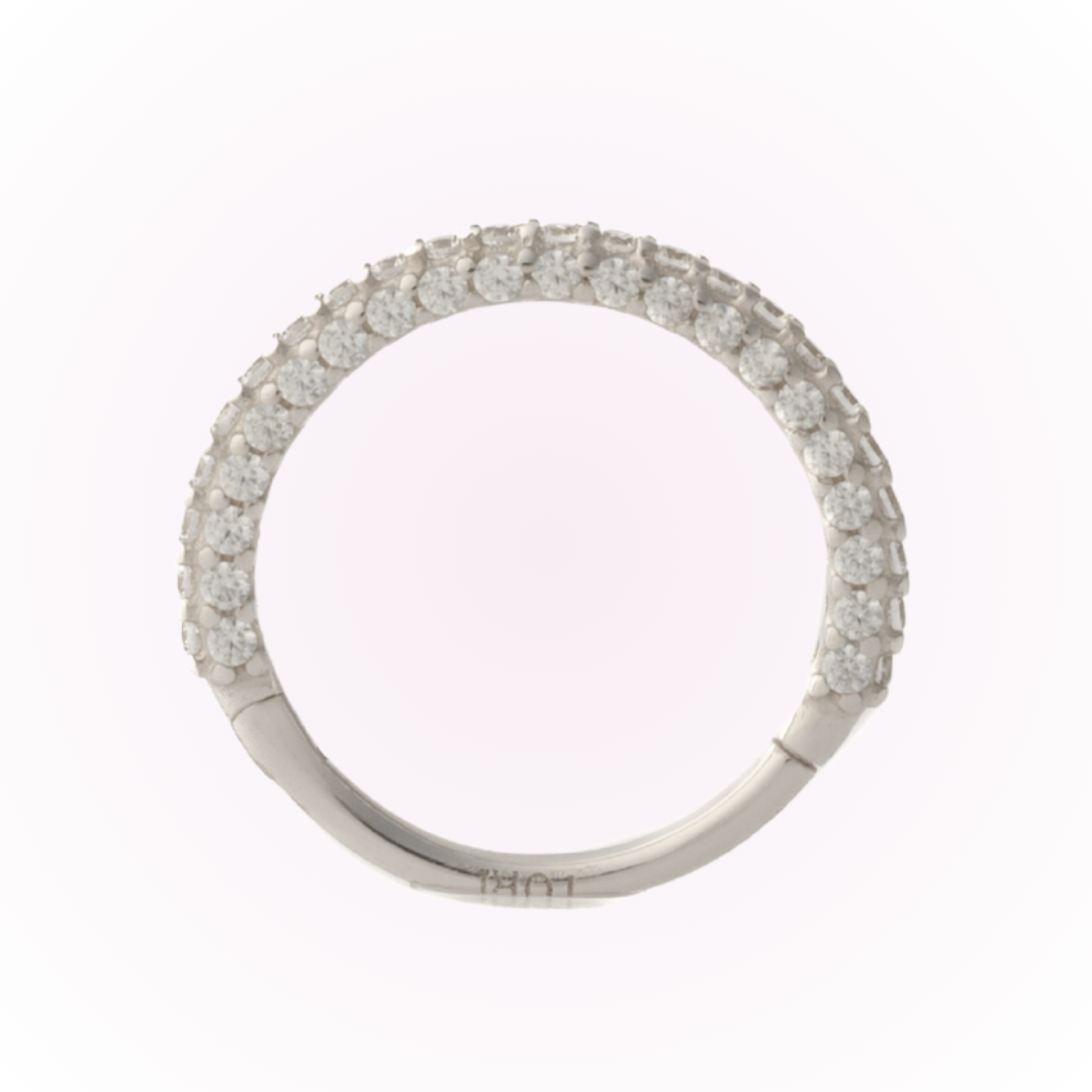 Venus en oro blanco - Aro articulado sin costuras