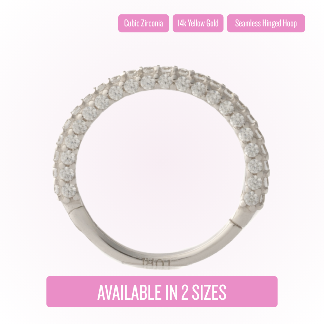 Venus en oro blanco - Aro articulado sin costuras