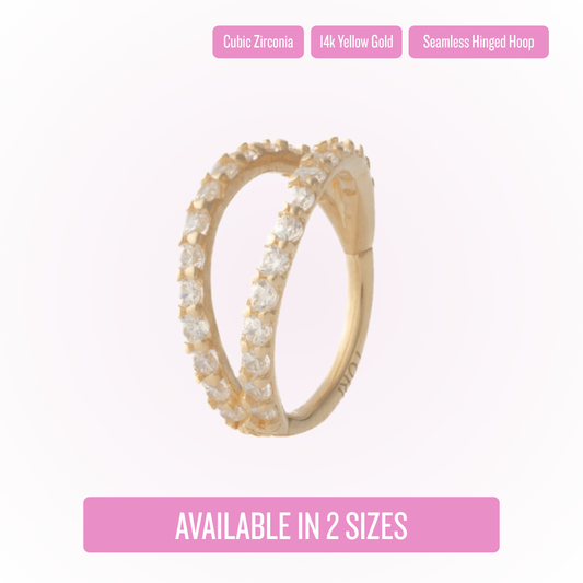 Géminis en oro amarillo – Aro articulado sin costuras