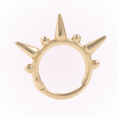 Alcaudón en oro amarillo - Aro articulado sin costuras