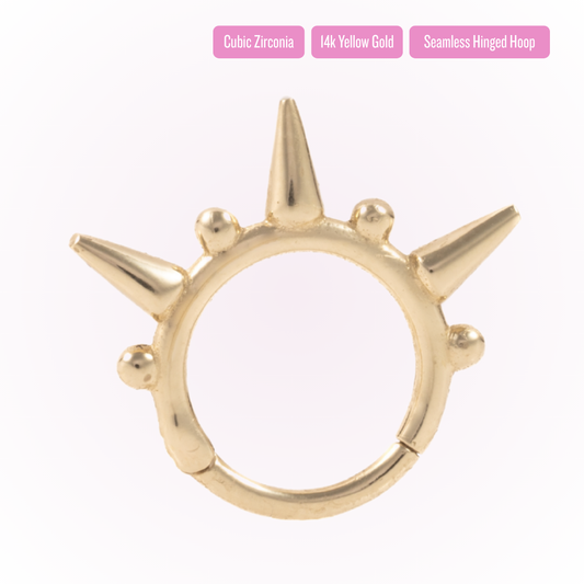 Alcaudón en oro amarillo - Aro articulado sin costuras