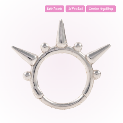 Shrike en oro blanco - Aro articulado sin costuras