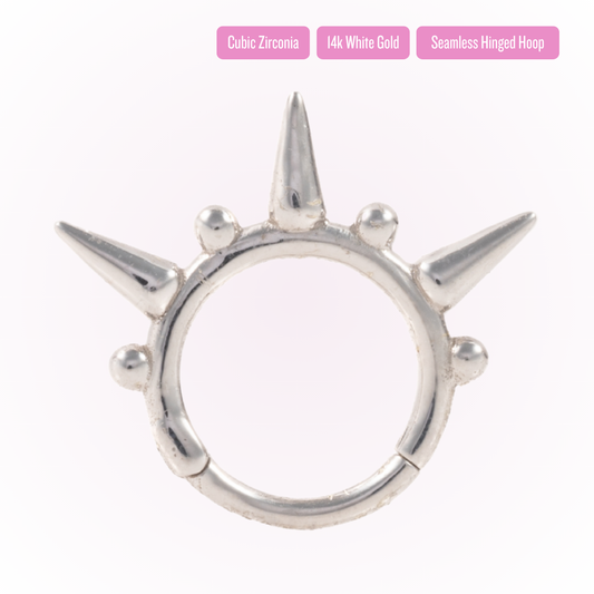 Shrike en oro blanco - Aro articulado sin costuras