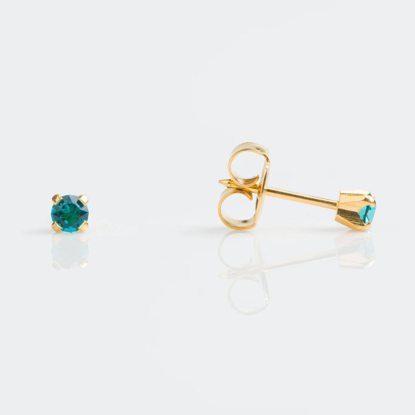 GOLD 3MM DEC BLUE ZIRCON