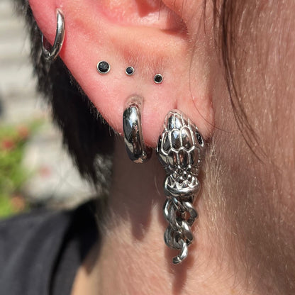 "Mikaela" Black in Stainless Steel – Sold as a Pair or Individually