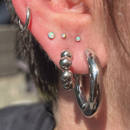 "Mikaela" Opal in Stainless Steel – Sold as a Pair or Individually