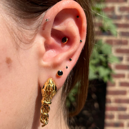 "Lex" Black in Gold Plated – Sold as a Pair or Individually