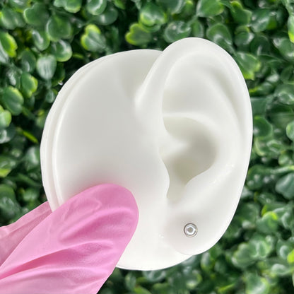 "Mikaela" Pearl in Stainless Steel – Sold as a Pair or Individually