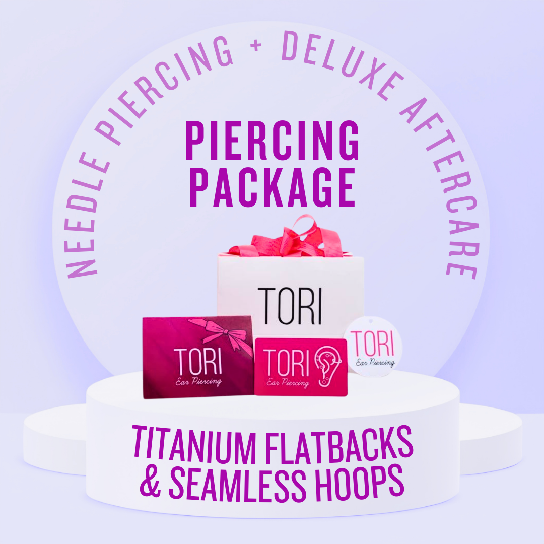 Needle Piercing + Deluxe Aftercare Package - Titanium