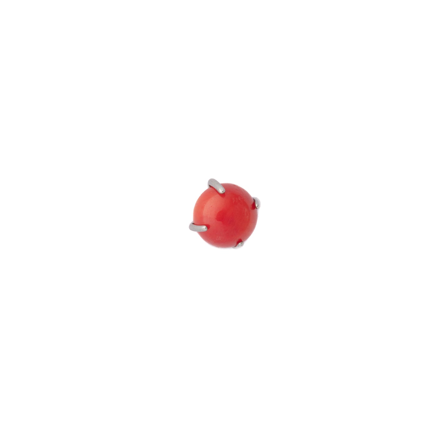 Red Coral (Titanium) - Single Earring