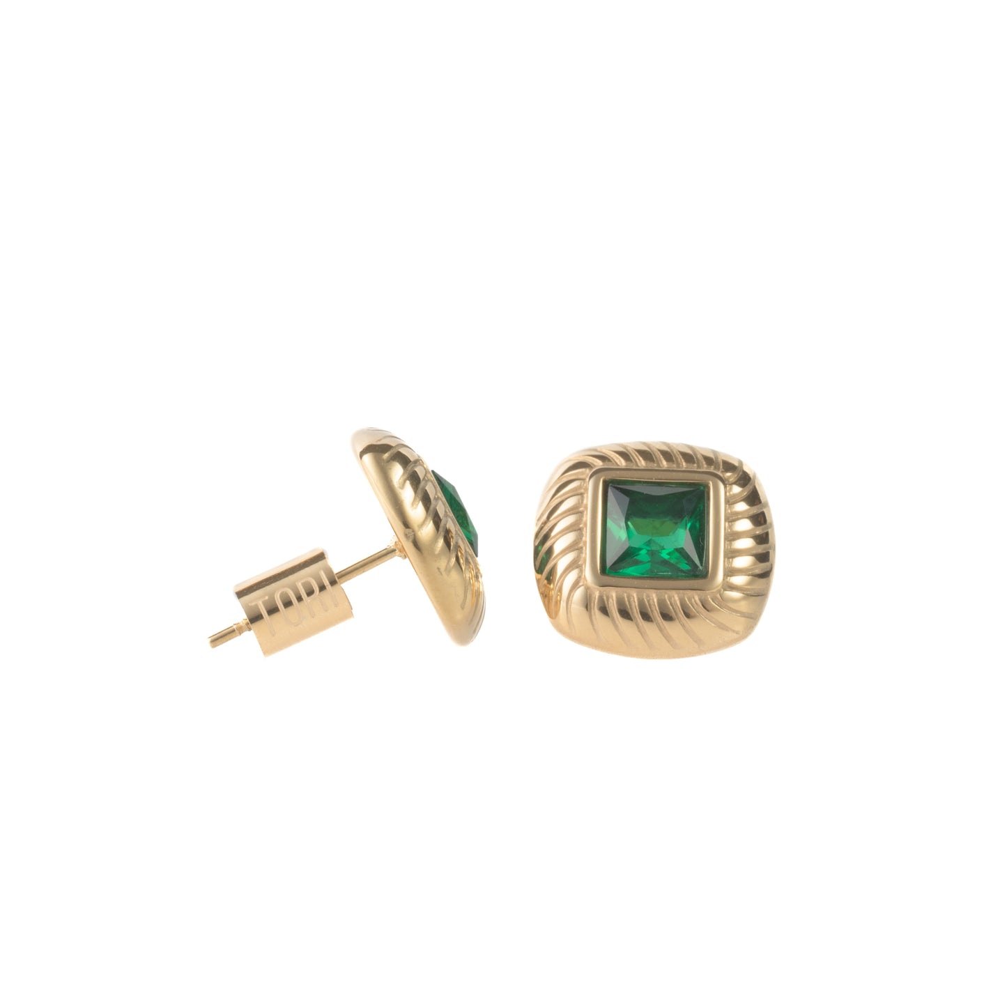 "Diana" Green in Gold Plated – Sold as a Pair or Individually