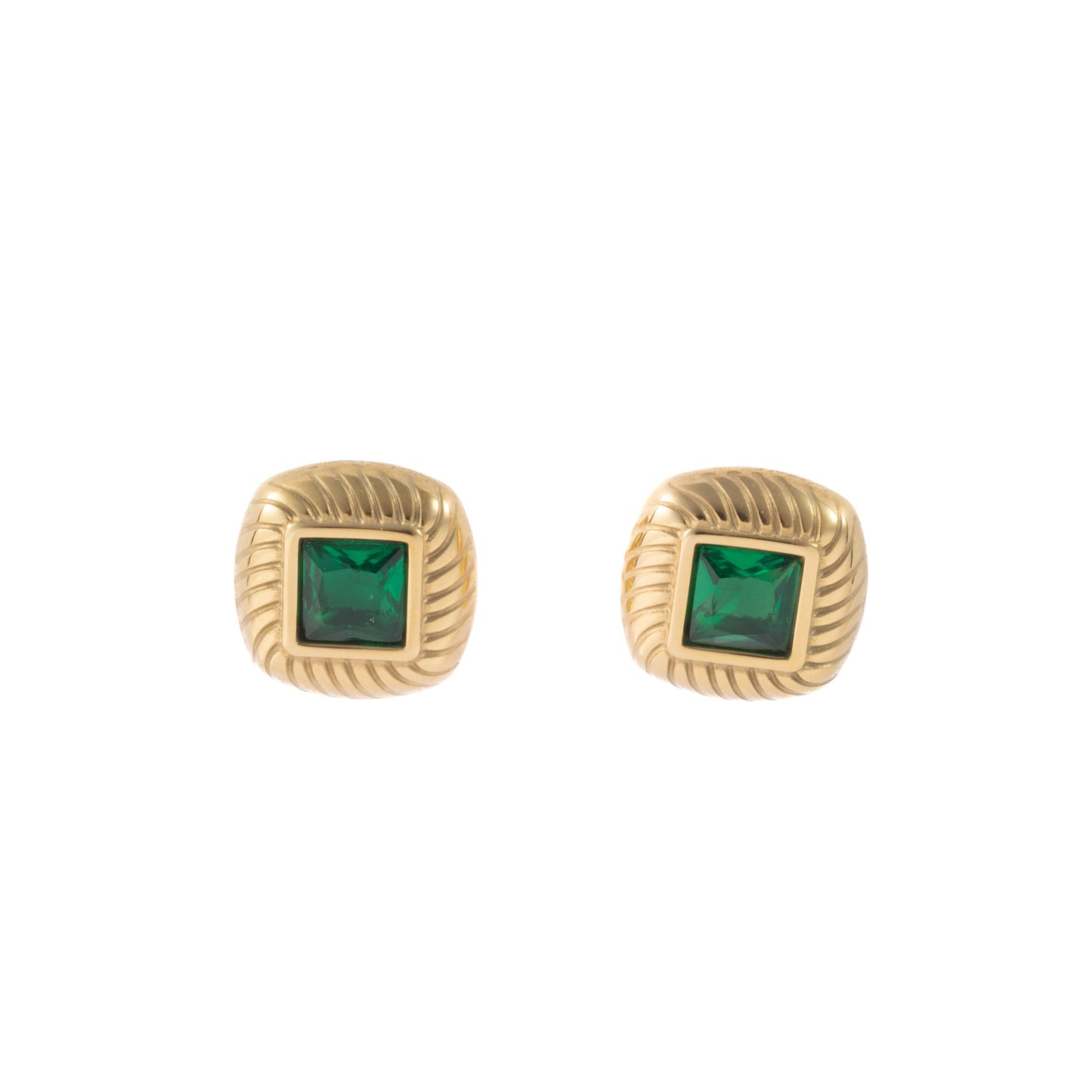 "Diana" Green in Gold Plated – Sold as a Pair or Individually