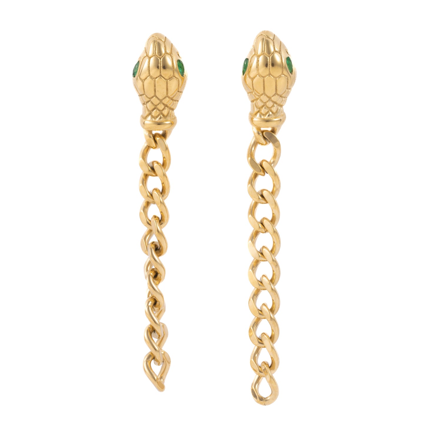 "Lex" Green in Gold Plated – Sold as a Pair or Individually
