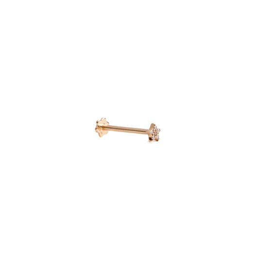 Guidance in Yellow Gold - Diamond Threaded Flatback Stud