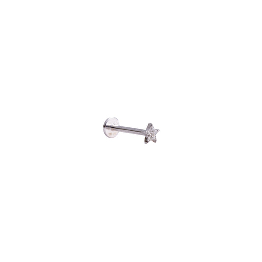Guidance in White Gold - Diamond Threaded Flatback Stud
