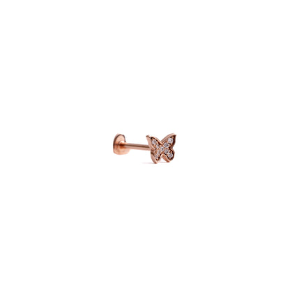 Metamorphosis in Rose Gold - Diamond Threaded Flatback Stud