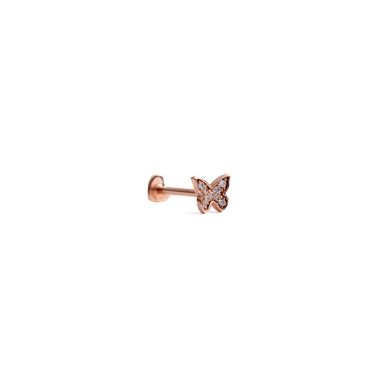 Metamorphosis in Rose Gold - Diamond Threaded Flatback Stud