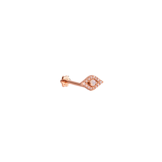 Beware in Rose Gold - Diamond Threaded Flatback Stud