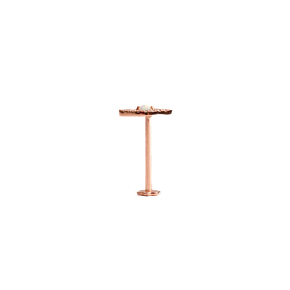 Beware in Rose Gold - Diamond Threaded Flatback Stud