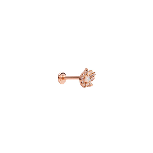 Protection in Rose Gold - Diamond Threaded Flatback Stud