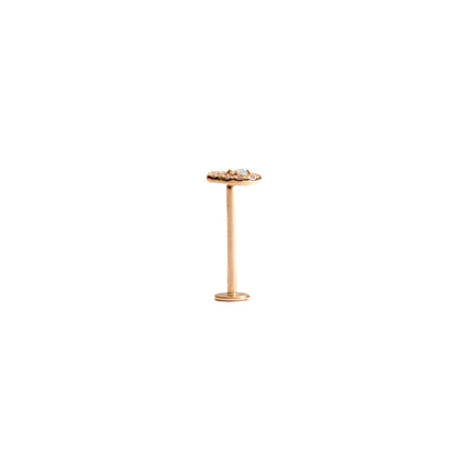 Protection in Yellow Gold - Diamond Threaded Flatback Stud