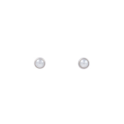 "Mikaela" Pearl in Stainless Steel – Sold as a Pair or Individually
