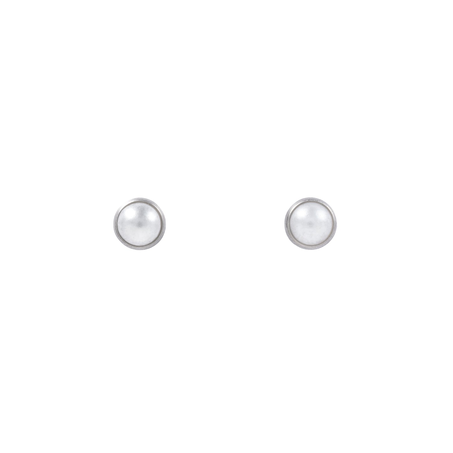 "Mikaela" Pearl in Stainless Steel – Sold as a Pair or Individually