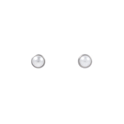 "Mikaela" Pearl in Stainless Steel – Sold as a Pair or Individually