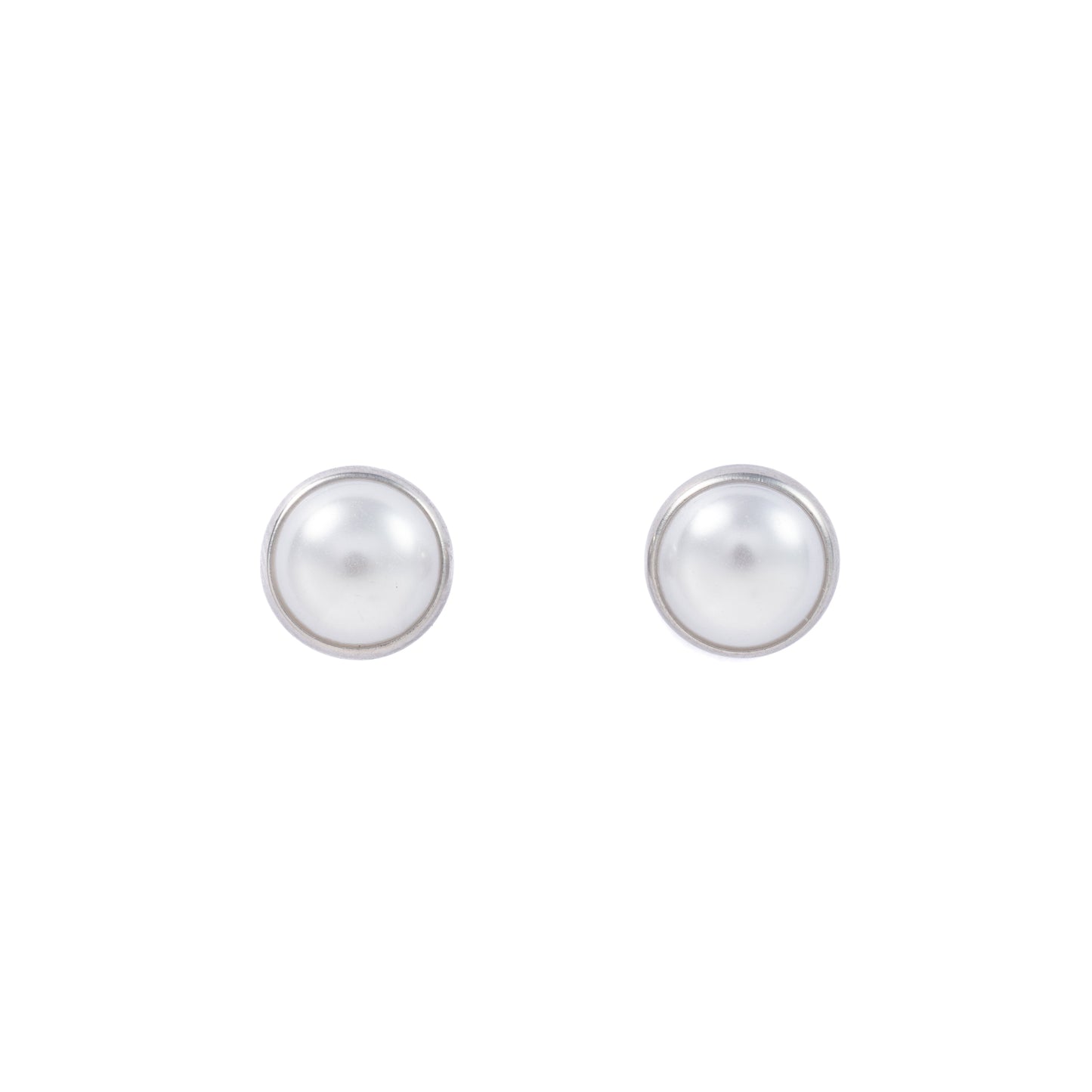 "Mikaela" Pearl in Stainless Steel – Sold as a Pair or Individually