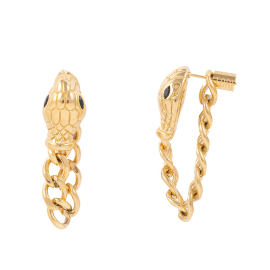 "Lex" Black in Gold Plated – Sold as a Pair or Individually