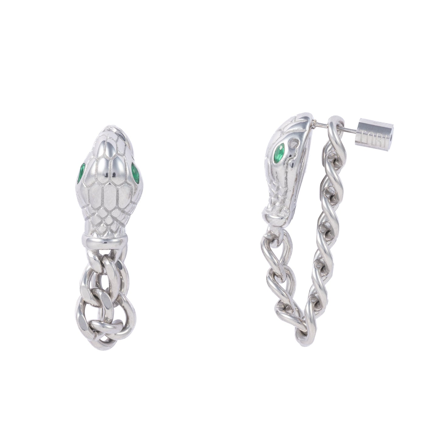 "Lex" Green in Stainless Steel – Sold as a Pair or Individually