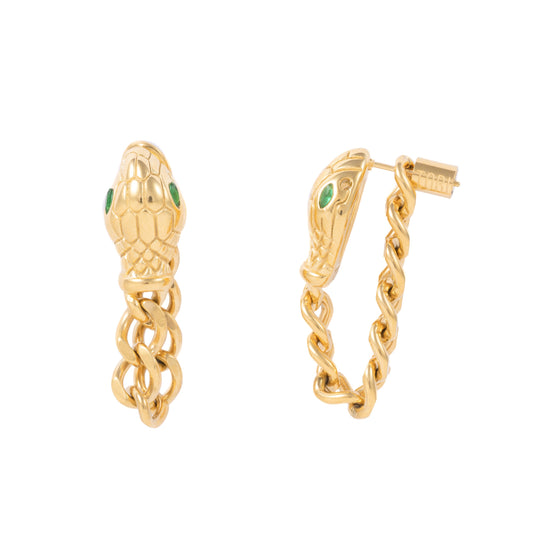 "Lex" Green in Gold Plated – Sold as a Pair or Individually