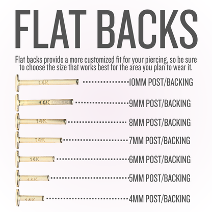 Angels Wing – Solid Wing Threadless Flat Back Stud